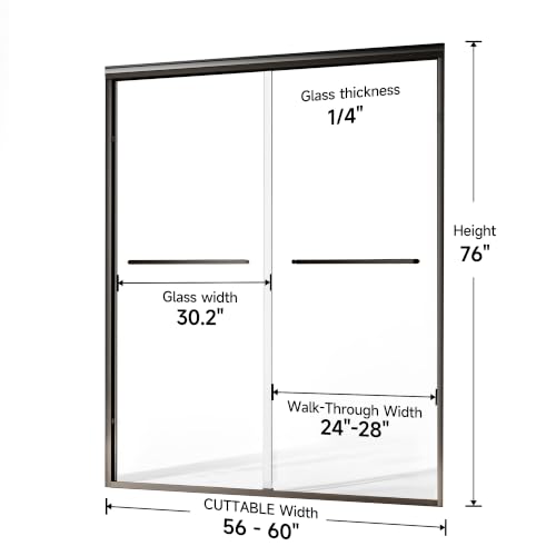Double Sliding Shower Door 56-60 view 3