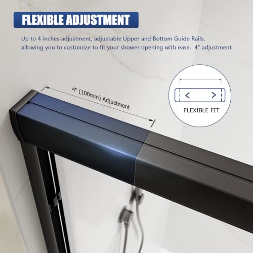 Juaroy Glass Shower Door 54-60" view 5