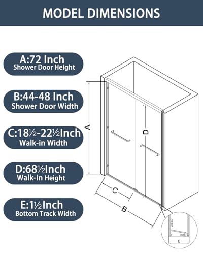 Sliding Shower Doors 44-48 in view 3