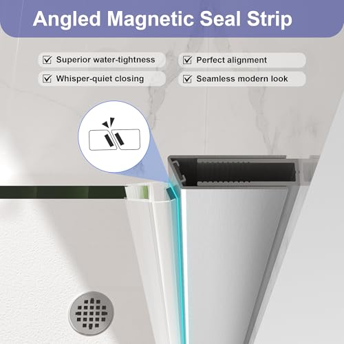 EASYWORC Frameless Pivot Shower Door view 4