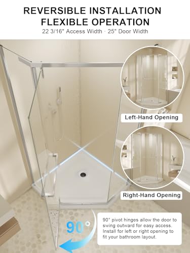 Neo-Angle Corner Shower Door 36" view 3