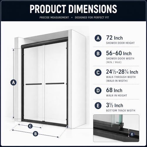 PRONAOURR Semi‑Frameless Double Sliding Shower view 4