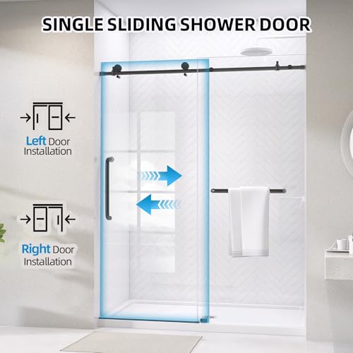 Frameless Shower Door Matte Black view 4