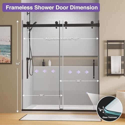 AVKENOEDY Frameless Dual Sliding Shower view 2