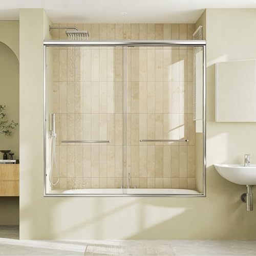 Tub Glass Shower Doors 56"