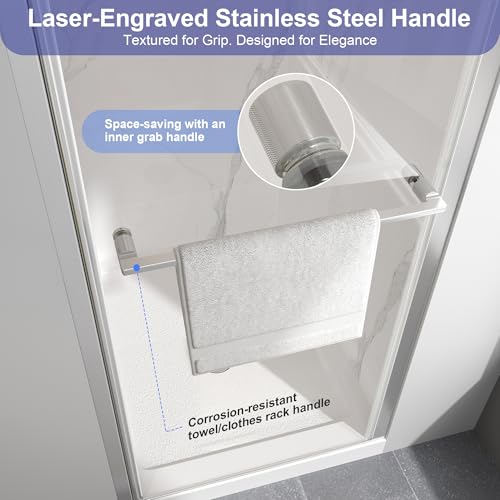 EASYWORC Frameless Pivot Shower Door view 3