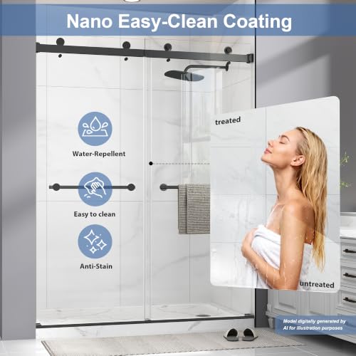 Frameless Double Sliding Shower Door view 3