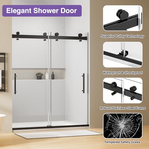 AVKENOEDY Frameless Dual Sliding Shower view 3
