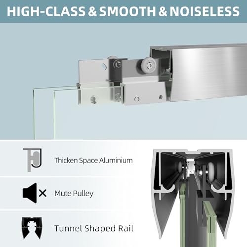 GETPRO Semi-Frameless Shower Door Double view 4
