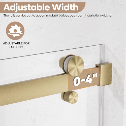 Frameless Glass Shower Door 56-60" view 4