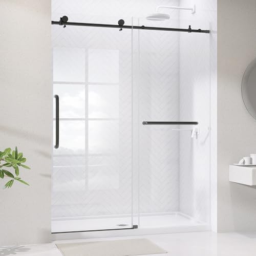 Frameless Shower Door Matte Black view 3