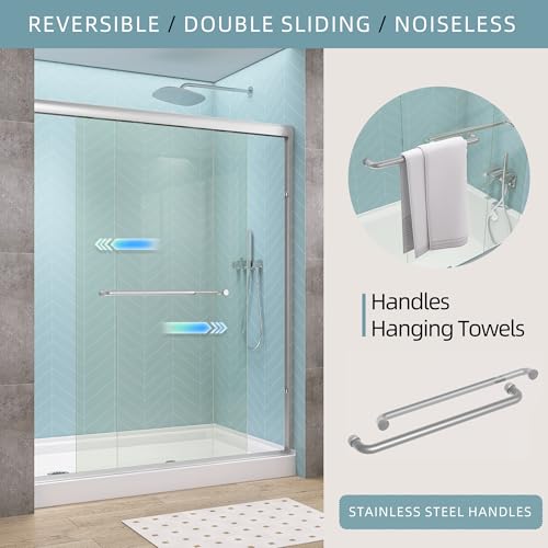 GETPRO Semi-Frameless Shower Door Double view 2