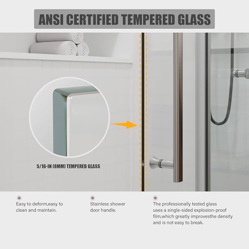 Kullavik Frameless Shower Door 56-60" view 2