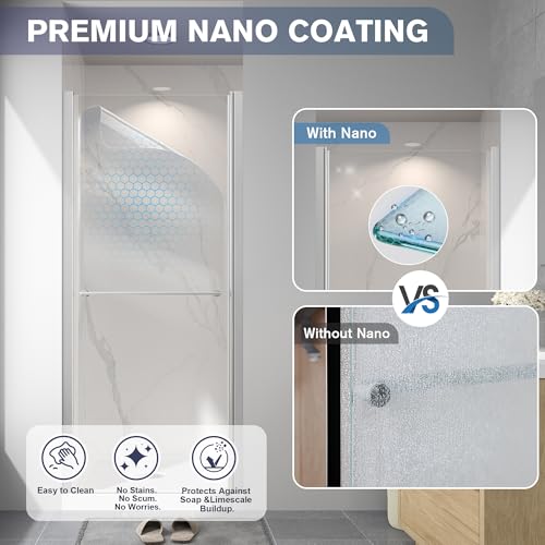 EASYWORC Frameless Pivot Shower Door view 2
