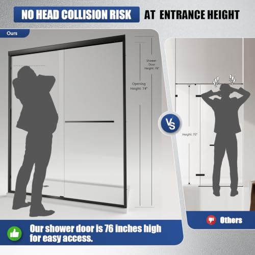 Juaroy Glass Shower Door 54-60" view 2