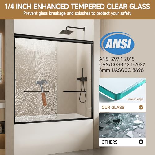 Sliding Bathtub Shower Door 56-60" view 2