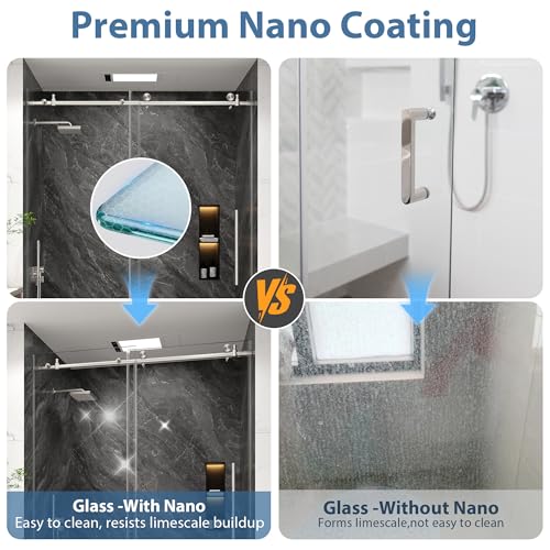 KPUY Frameless Shower Door 55-60" view 3