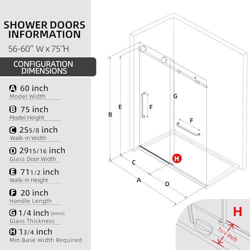 Frameless Shower Door Matte Black view 5